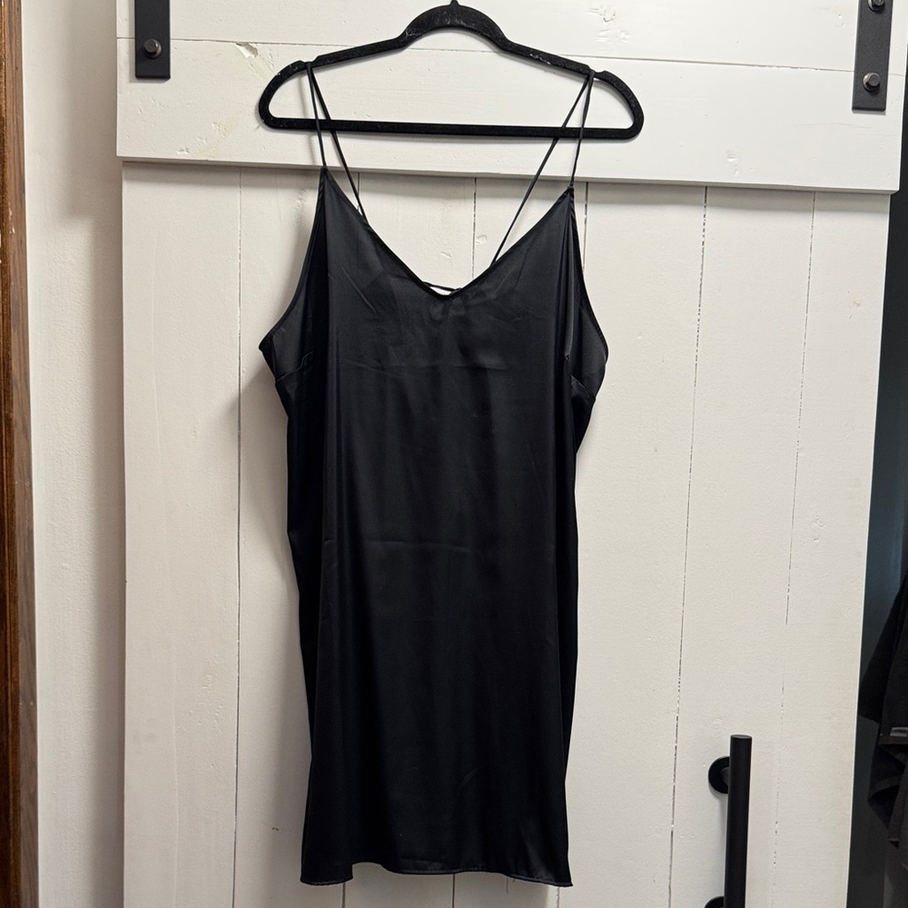 Target Stars Above Black Camisole XXL Silky Nightgown Pajamas Nighty 2X